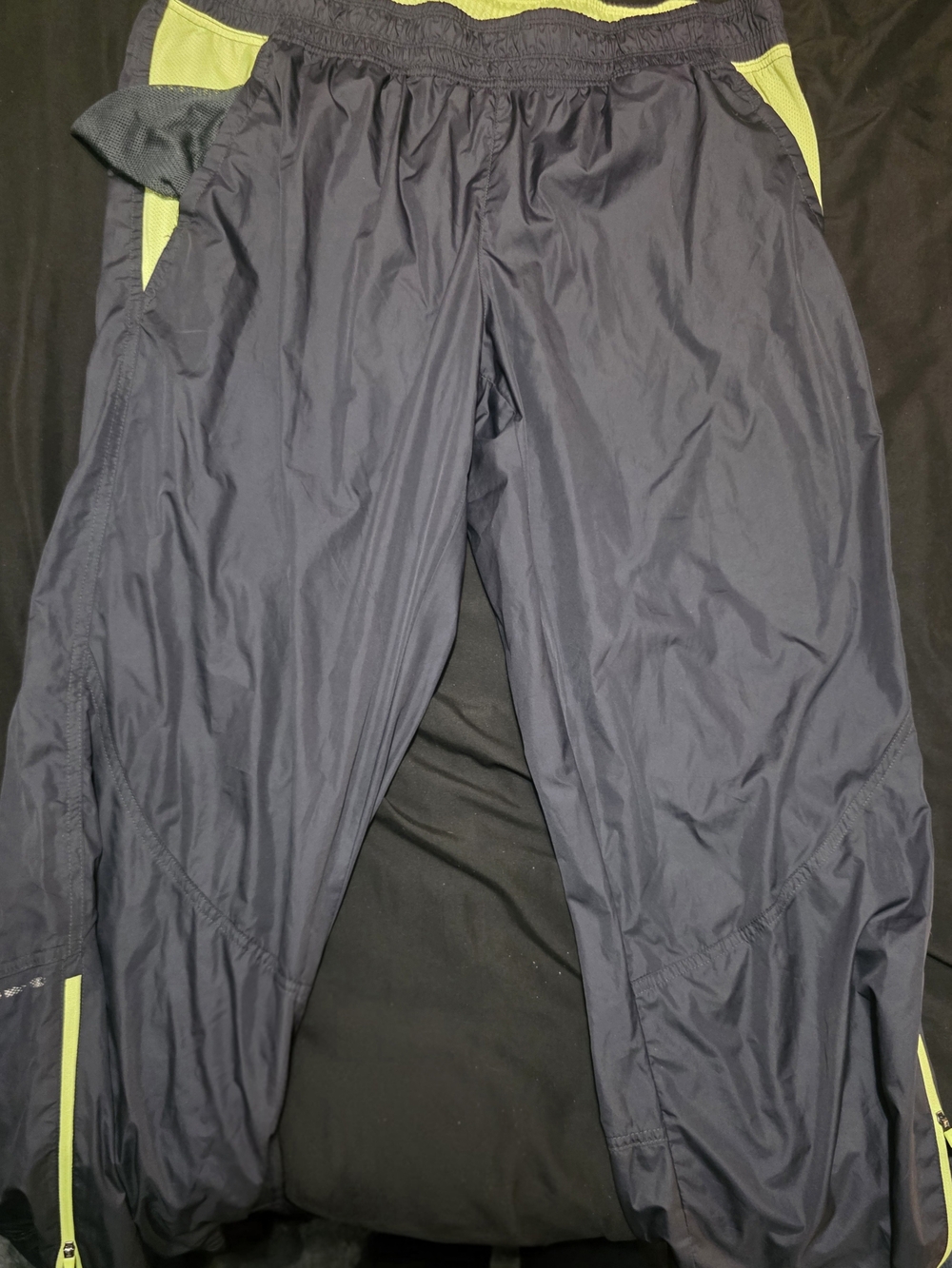 Danskin Now Navy Sweatpants with Lime Accents